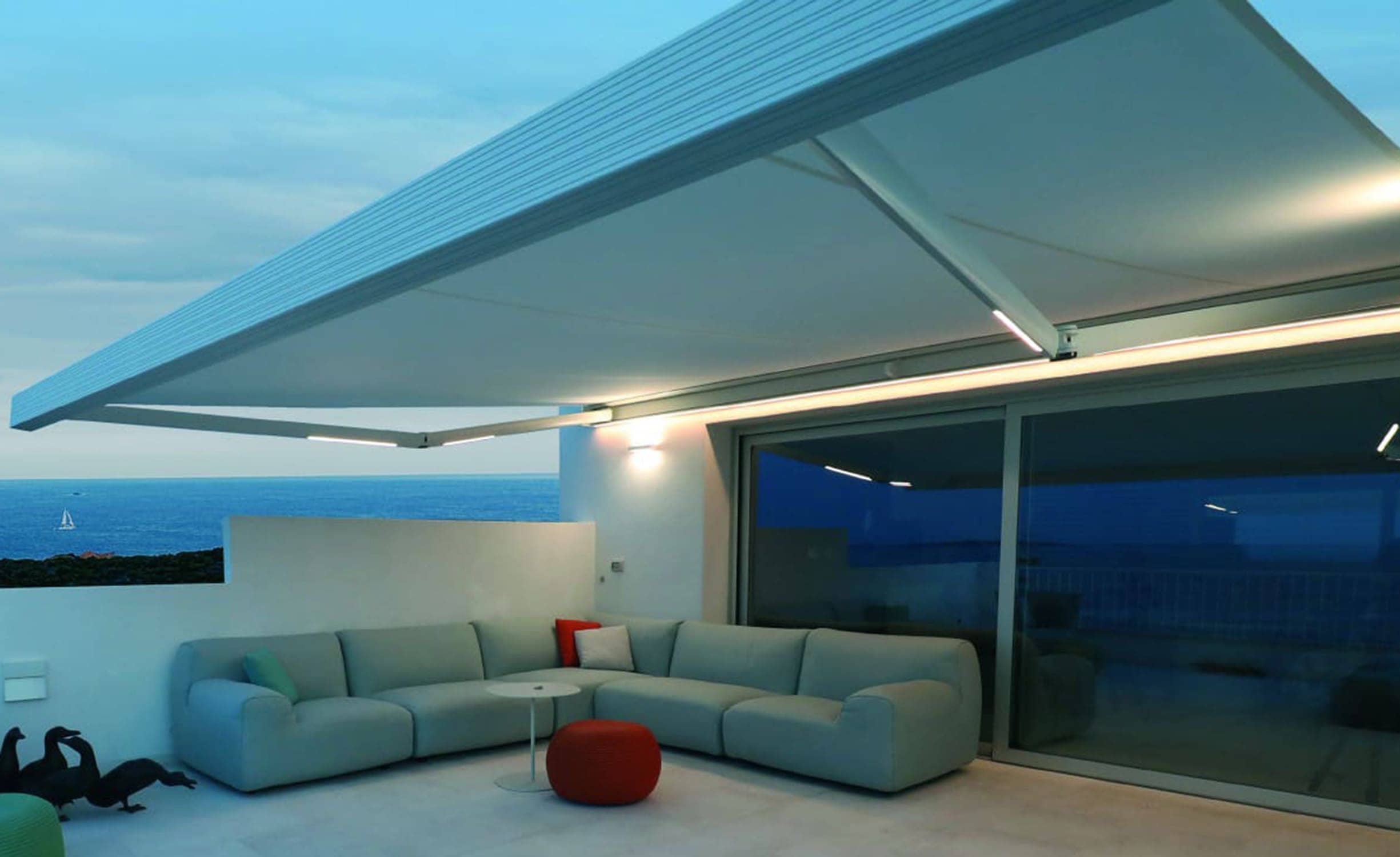 Tenda da sole con luci integrate