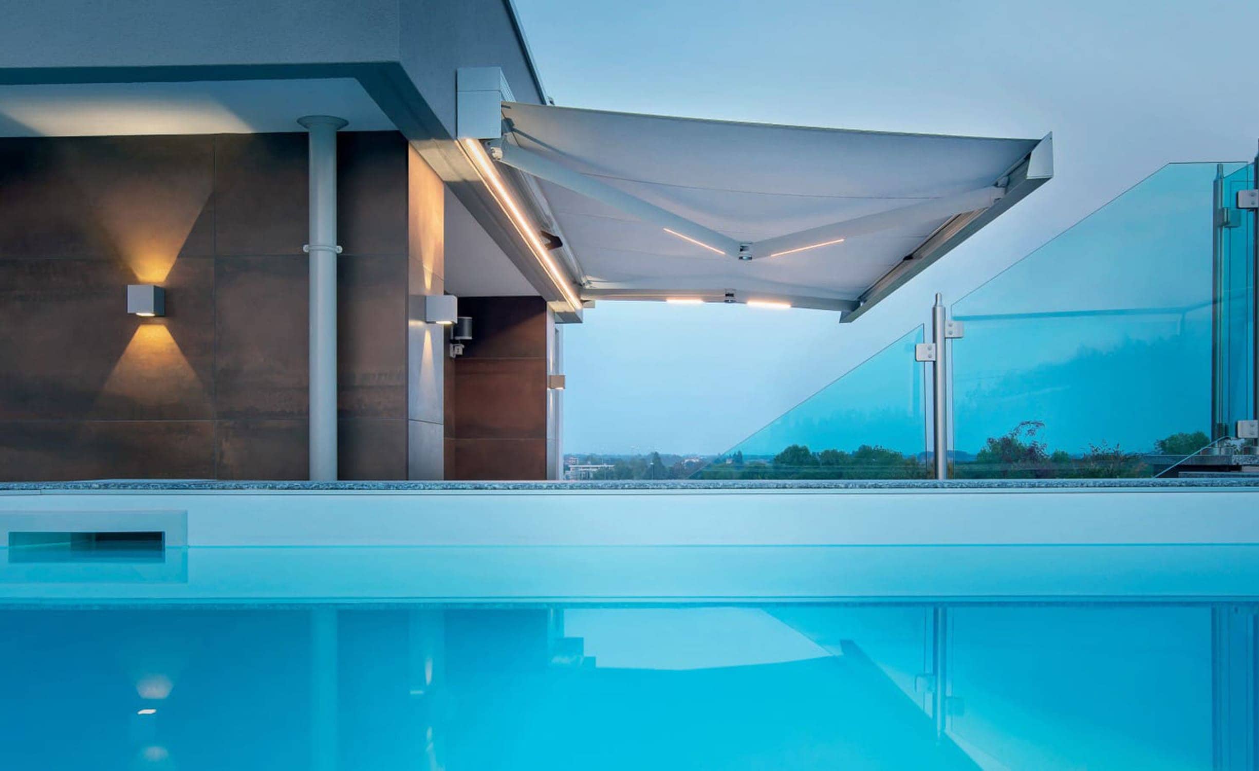 Tenda da sole con luci integrate