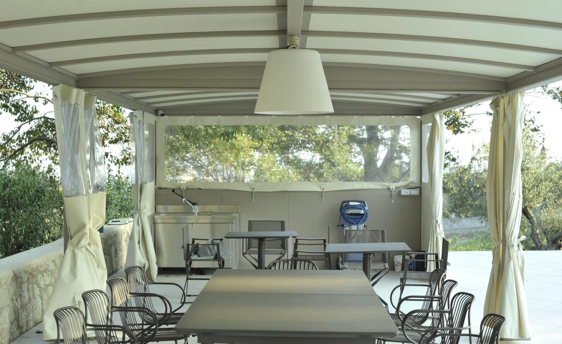 Gazebo piatto con scarico acqua laterale
