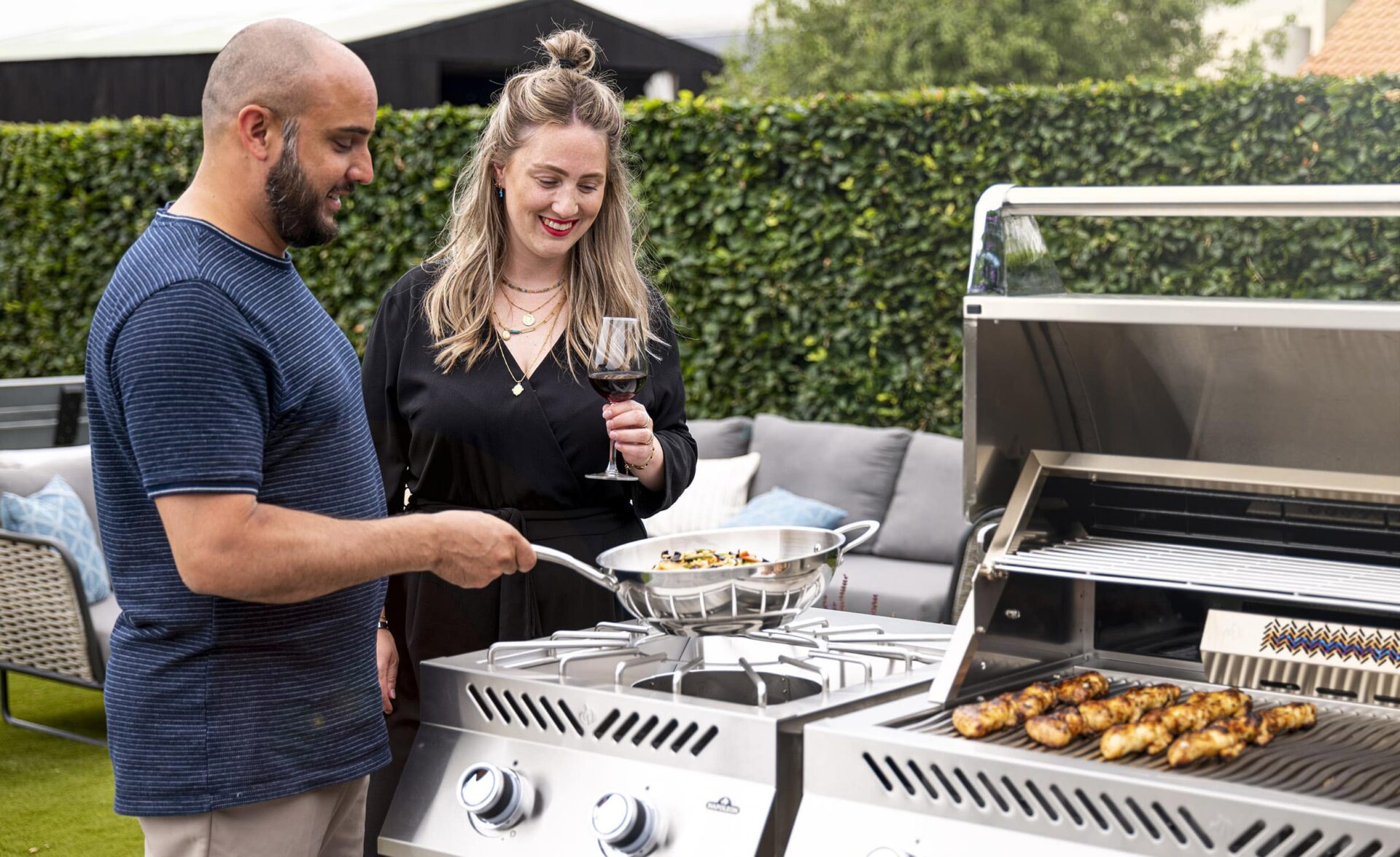 Mobile barbecue in muratura con fornelletto