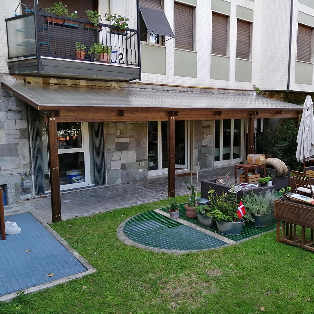 Pergola con copertura in policarbonato