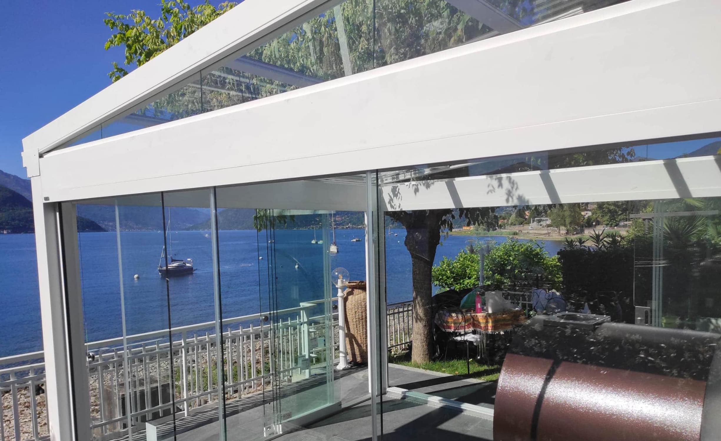 Veranda con tetto apribile
