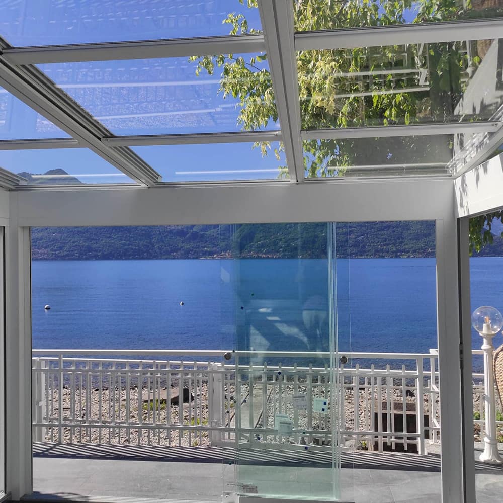 Veranda con tetto apribile