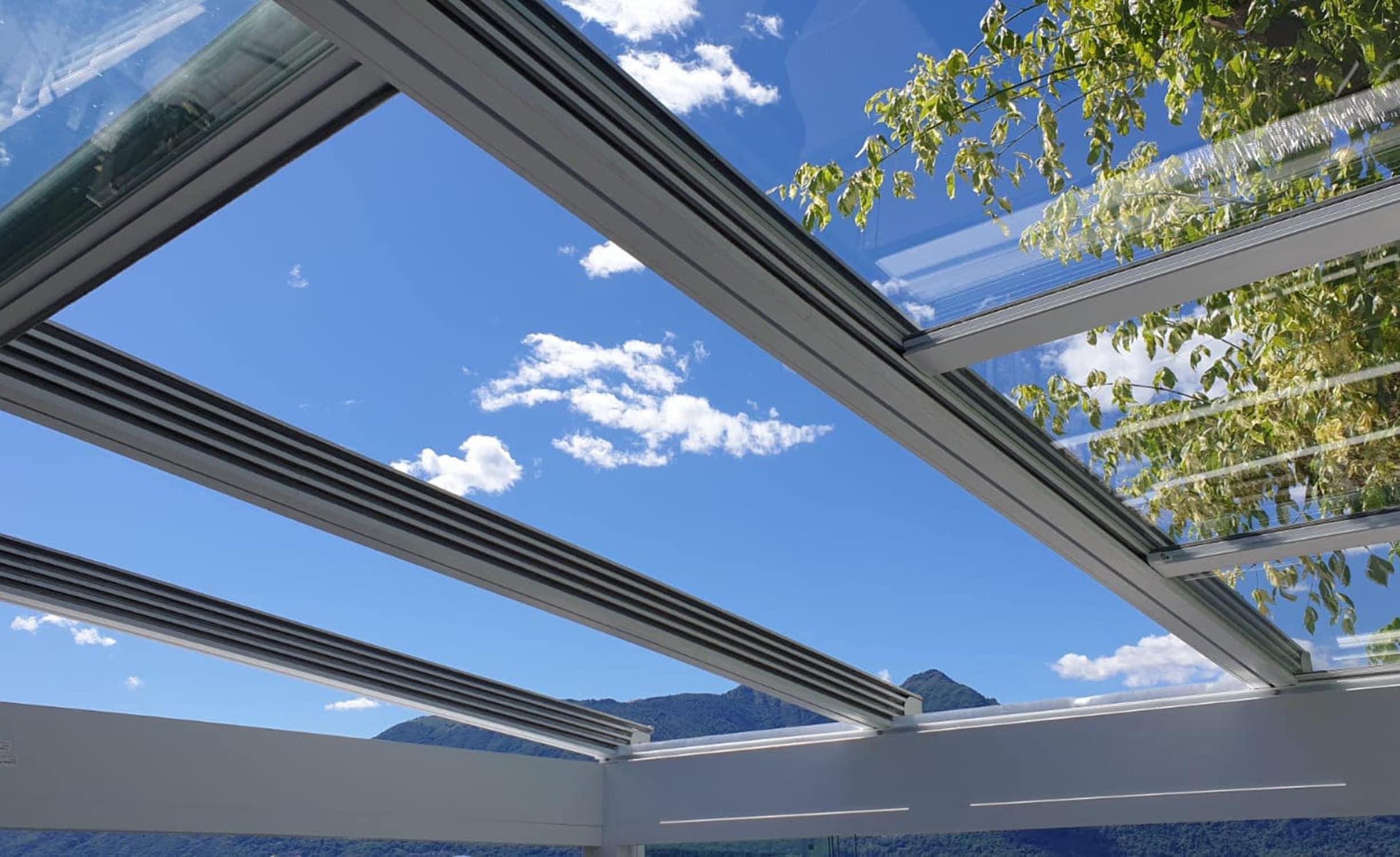 Veranda con tetto apribile