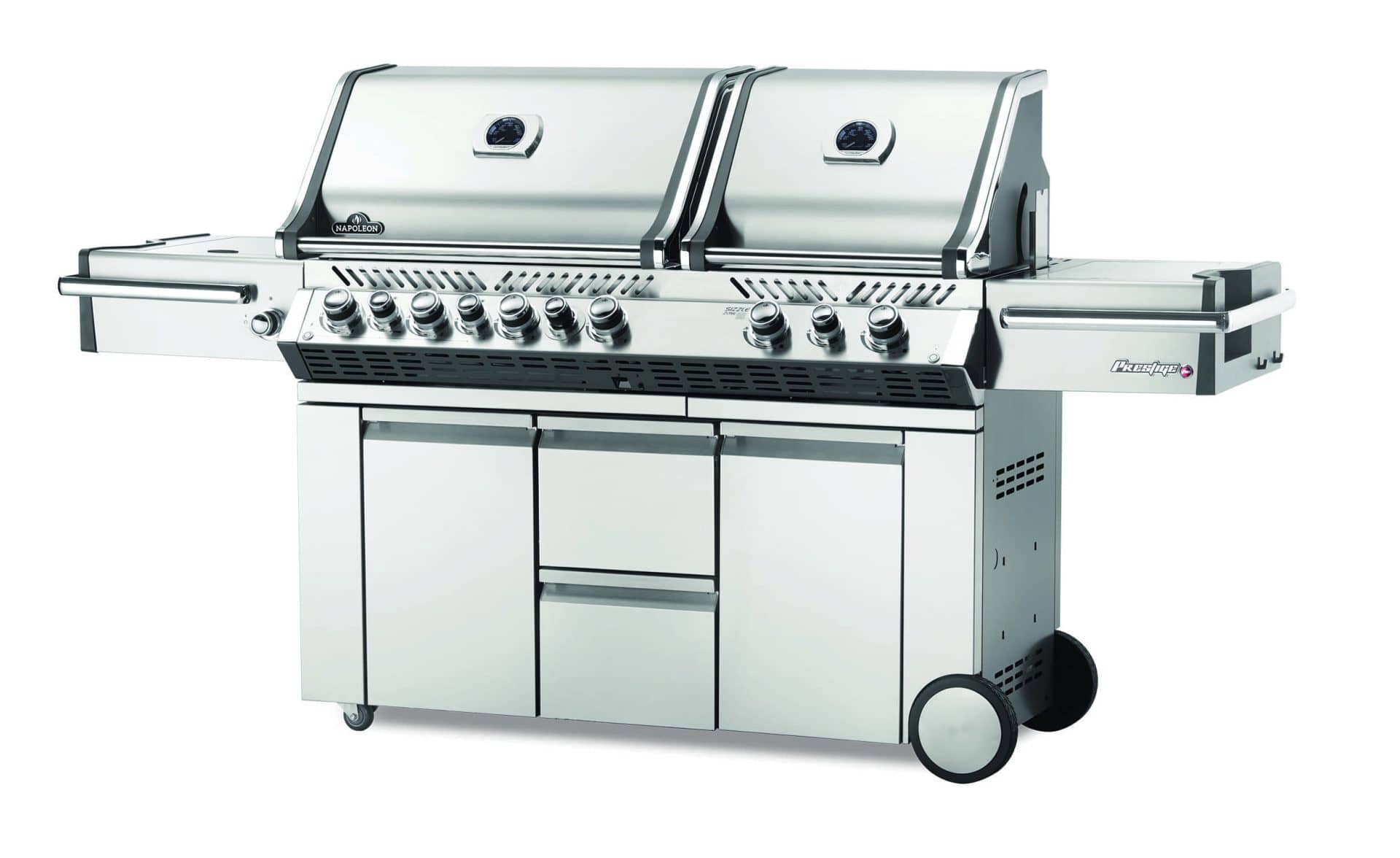 Barbecue inox con mobile a cassettoni