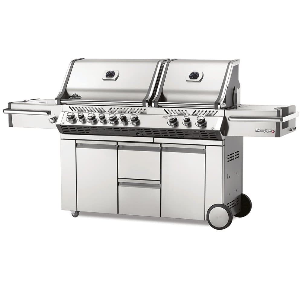 Barbecue inox con mobile a cassettoni