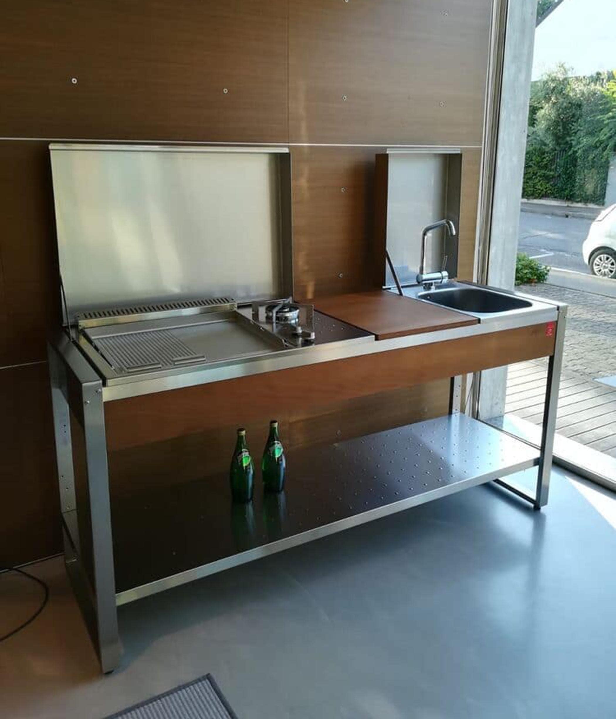 Piastra gas con coperchio