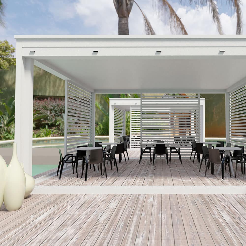 Gazebo in ferro con tetto piatto