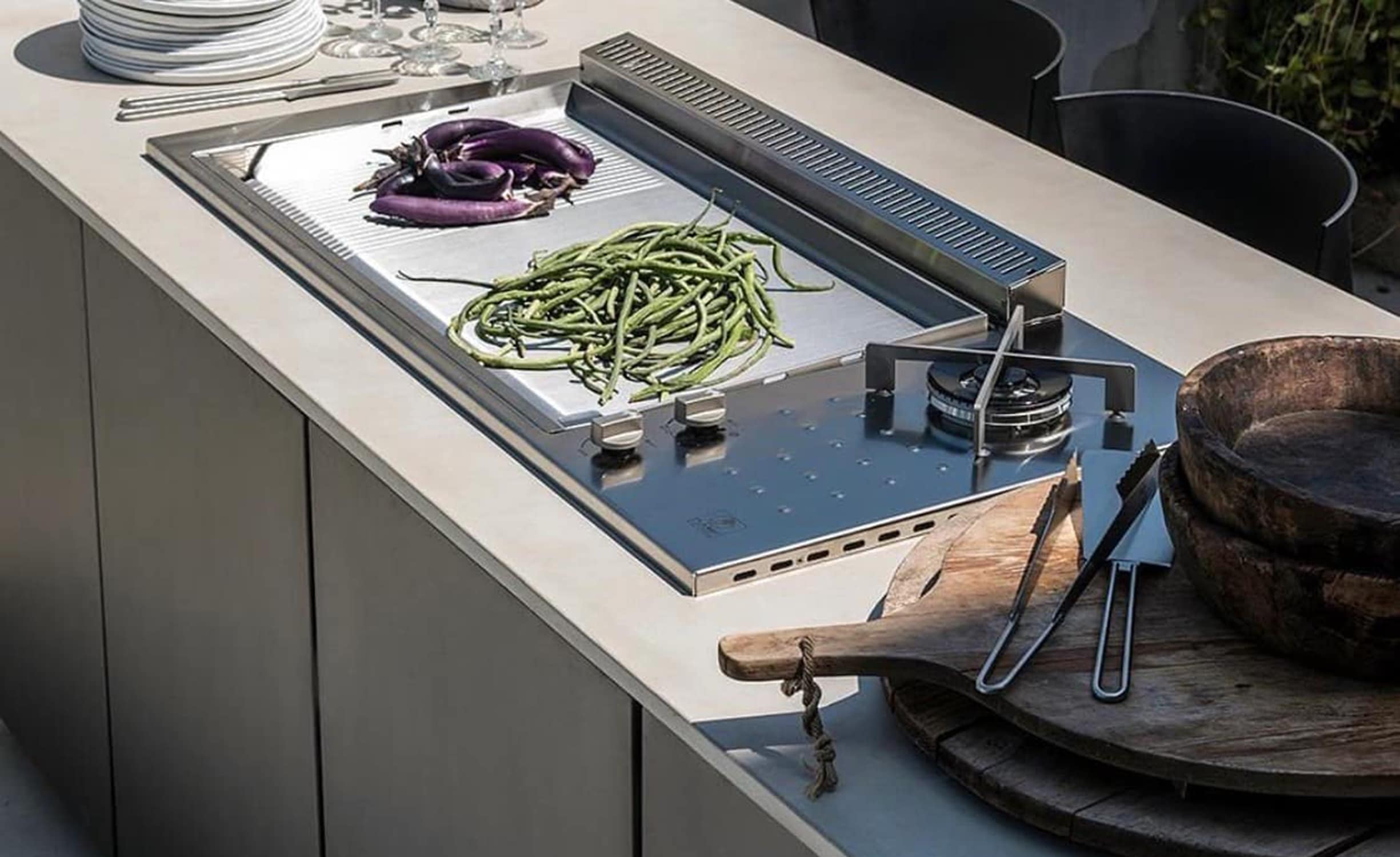 Piastra grill da inserto in acciaio inox