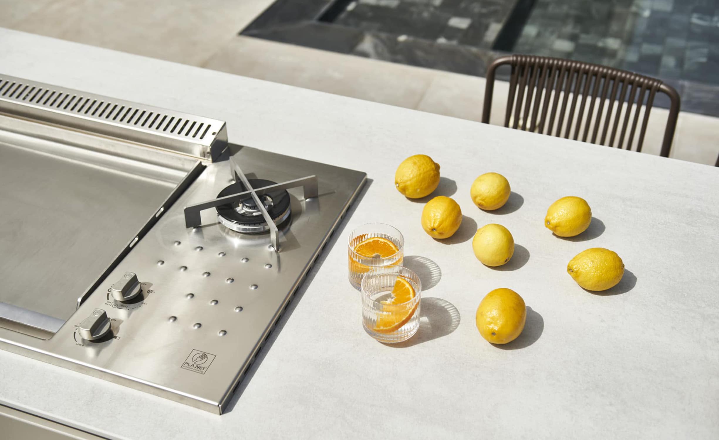 Piastra grill da inserto in acciaio inox