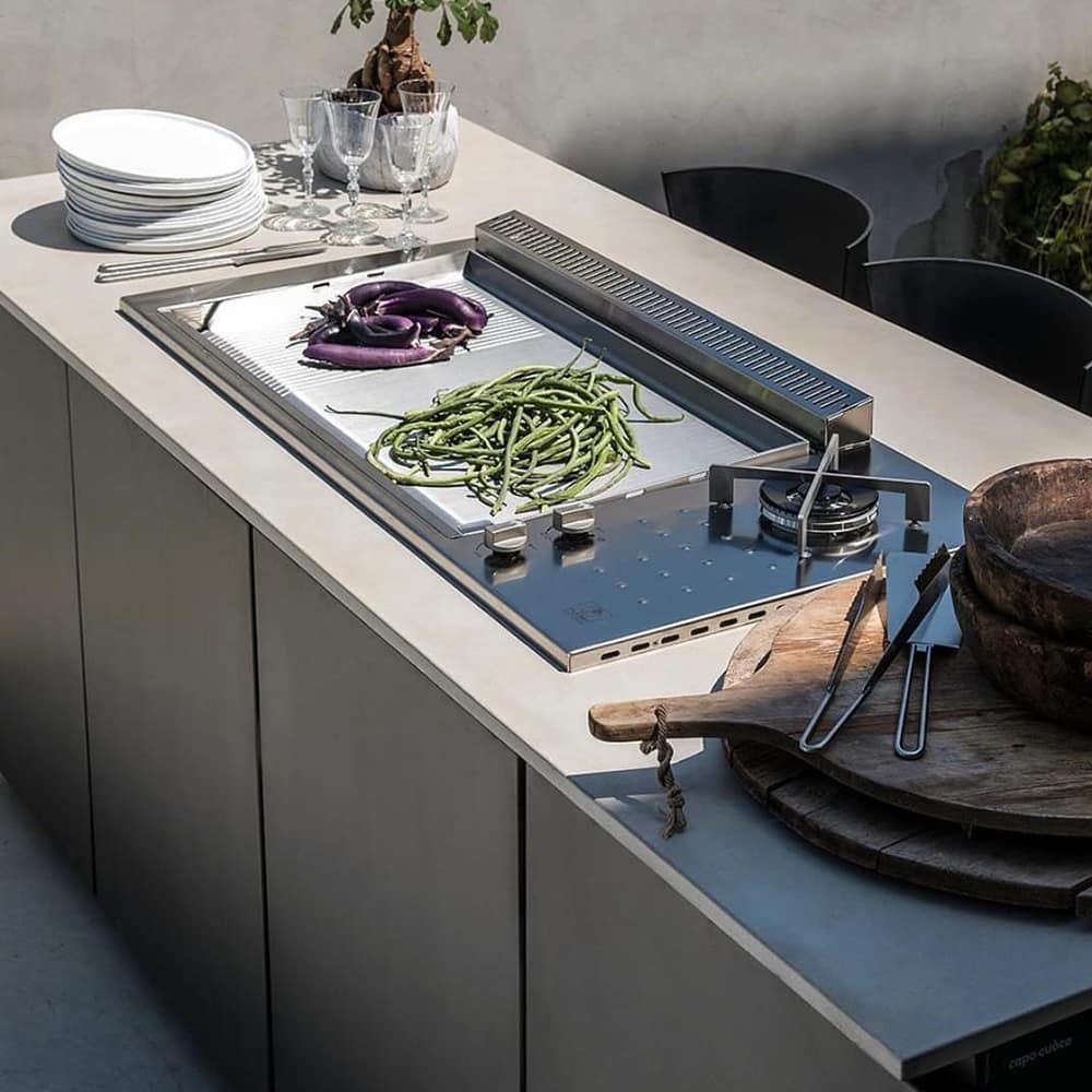 Piastra grill da inserto in acciaio inox
