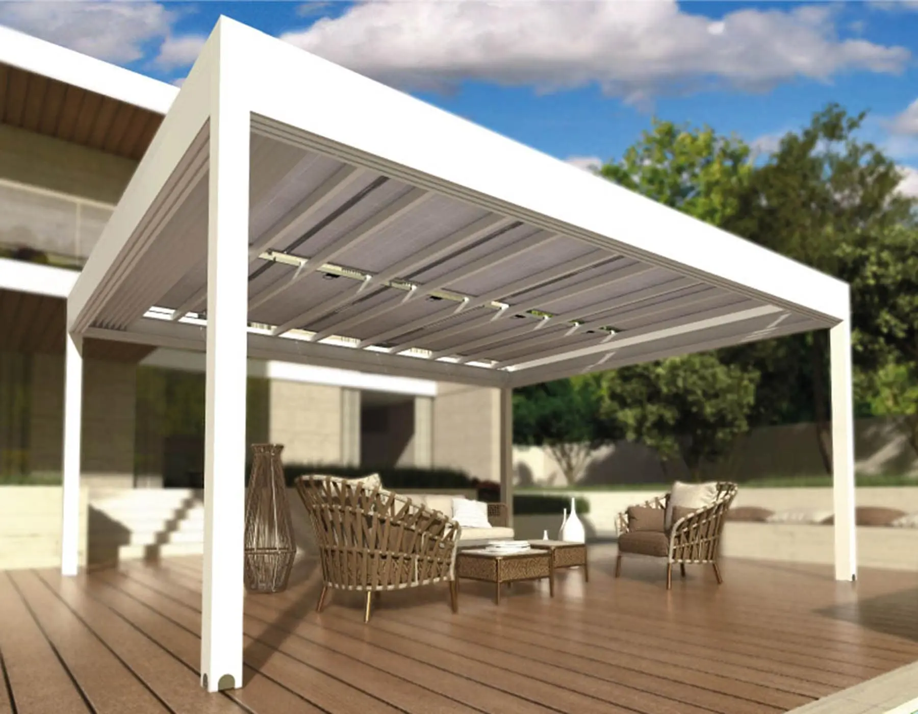Pergola fotovoltaica basic con accumulo Pergola fotovoltaica basic con accumulo