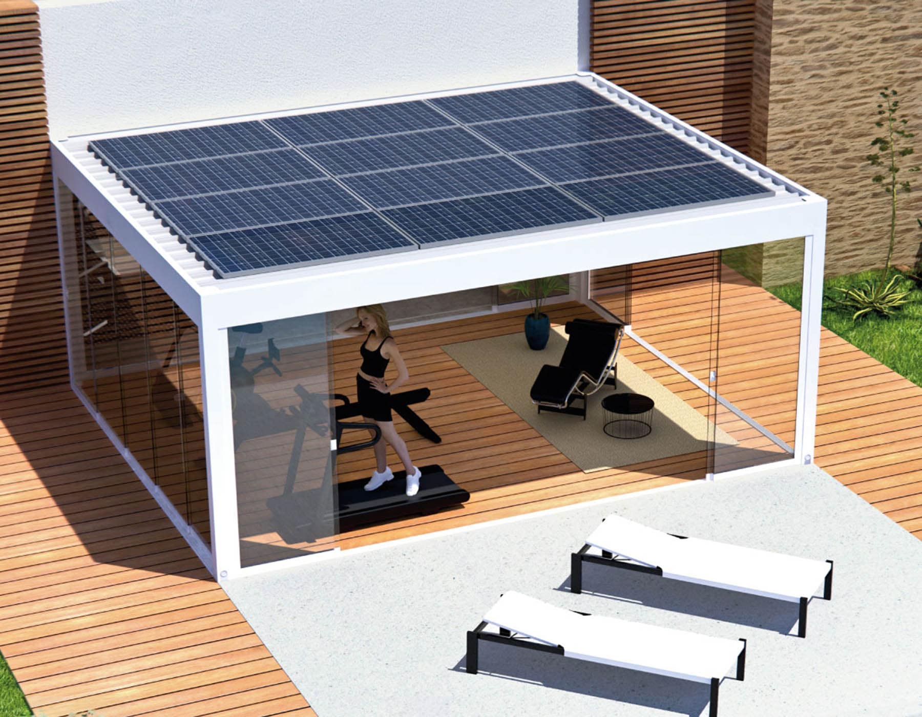 Pergola fotovoltaica con accumulo