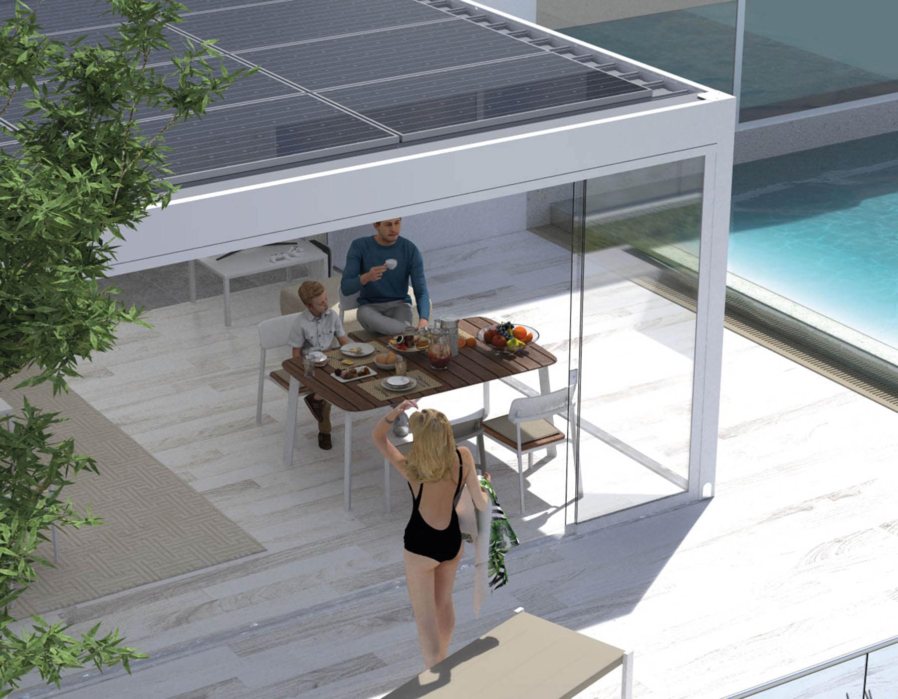 Pergola fotovoltaica con accumulo