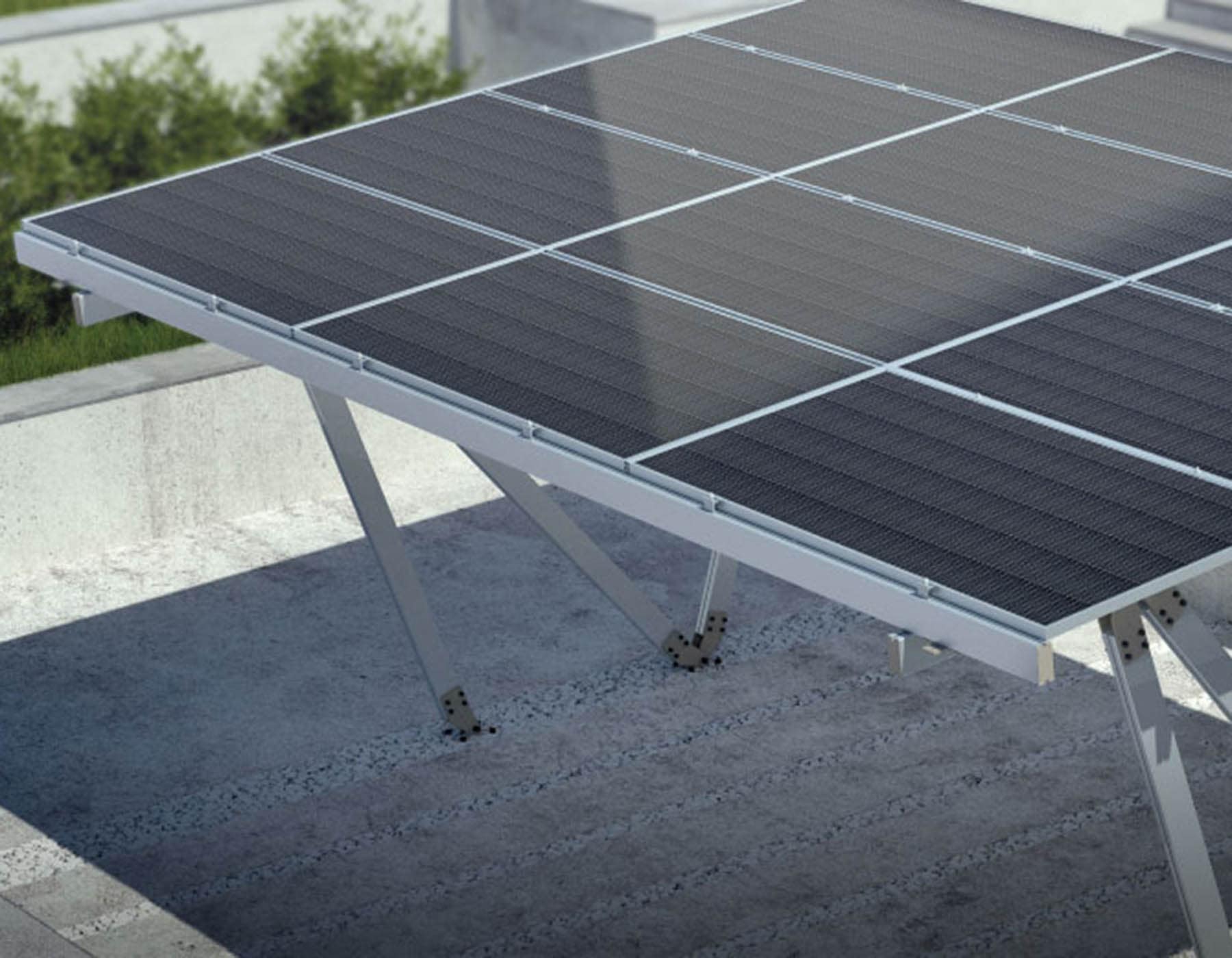 Tettoia per auto con pannelli fotovoltaici