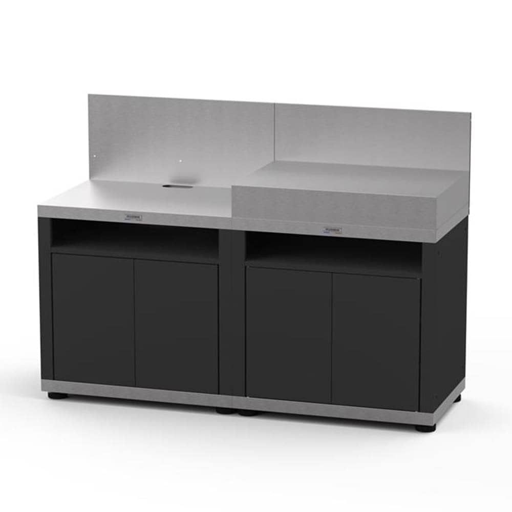 Le Marquier Cucina 2 Elementi Piano Inox con Credenze Duo