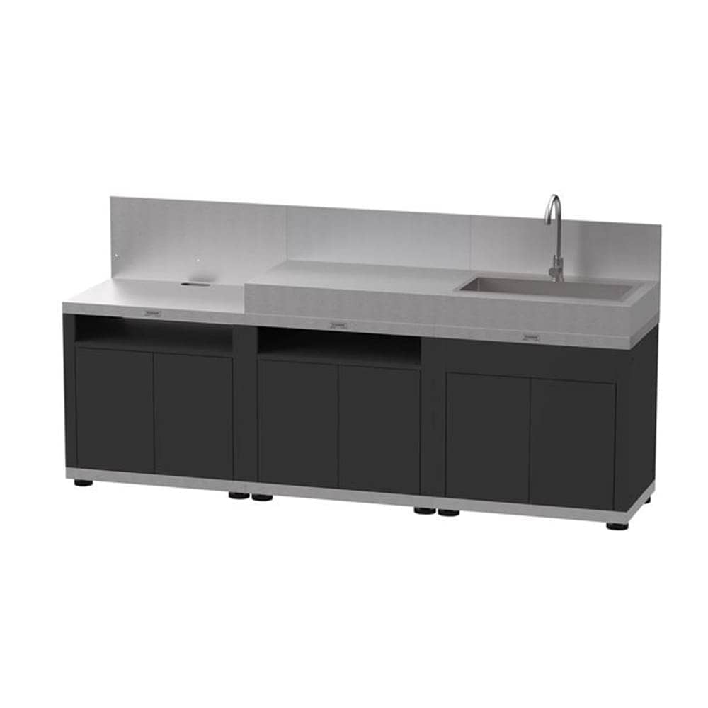 Le Marquier Cucina 3 Elementi Piano Inox con Credenze Duo