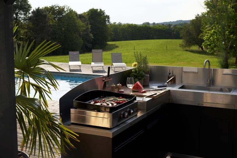 Le Marquier Cucina Angolare 5 Elementi Top Inox con Credenze – Duo