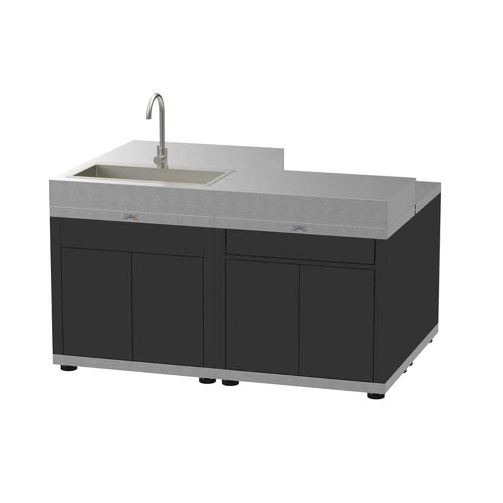 Le Marquier Cucina Isola 4 Elementi Top Inox Duo