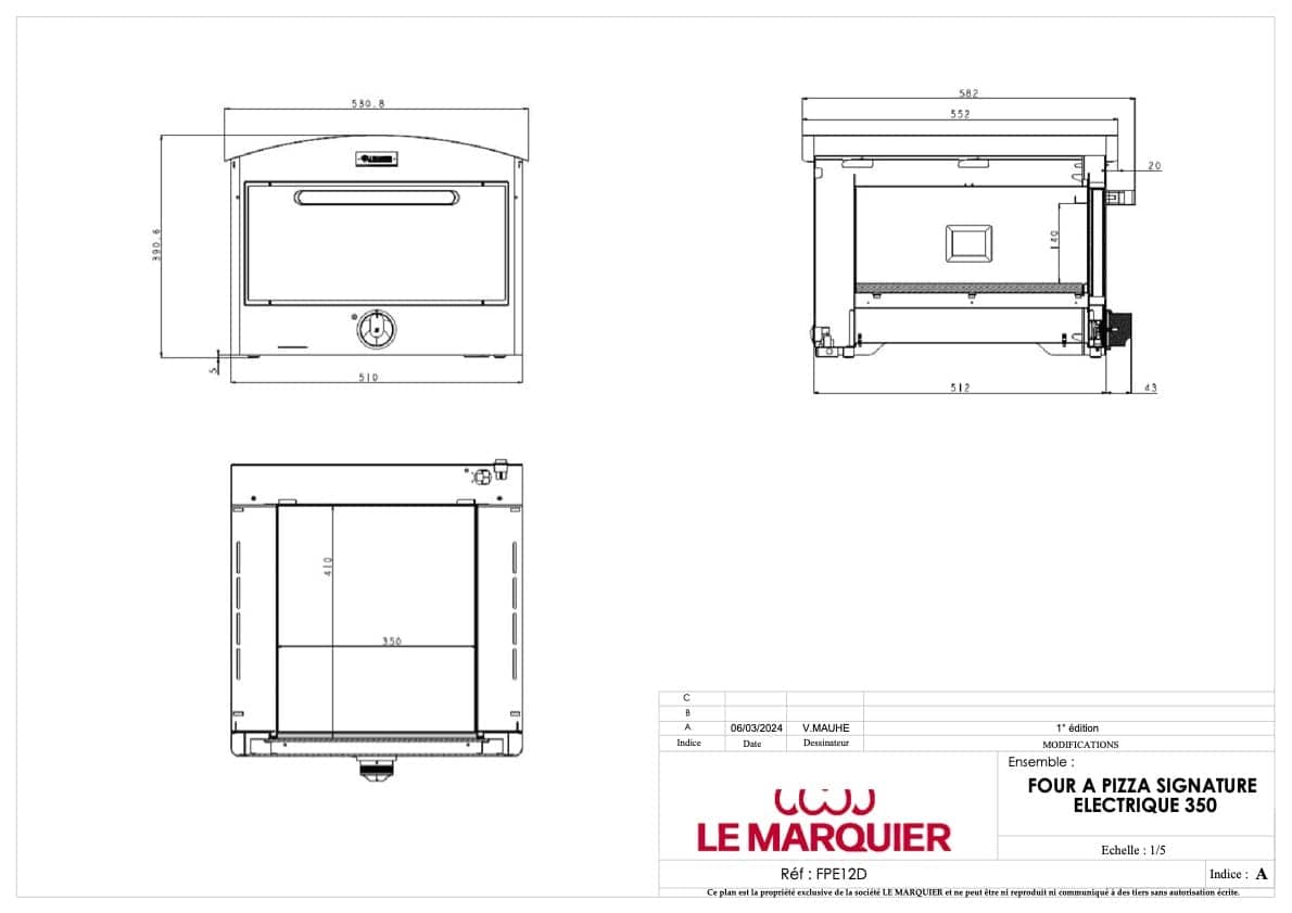 Le Marquier Forno Pizza Signature Elettrico 350