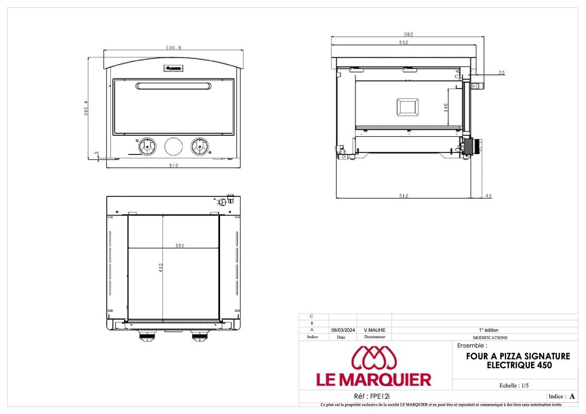 Le Marquier Forno Pizza Signature Elettrico 450