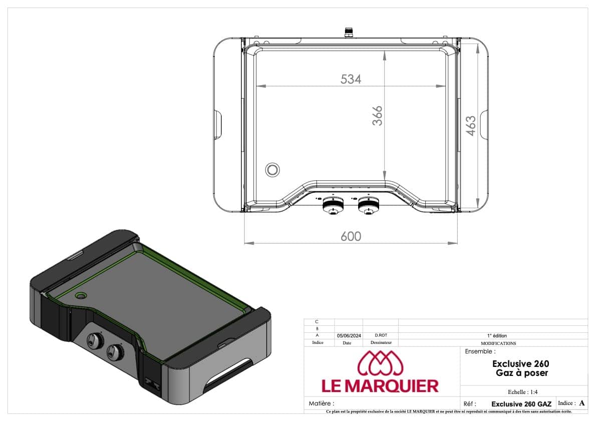 Le marquier Piastra Exclusive Gas 260 Duo