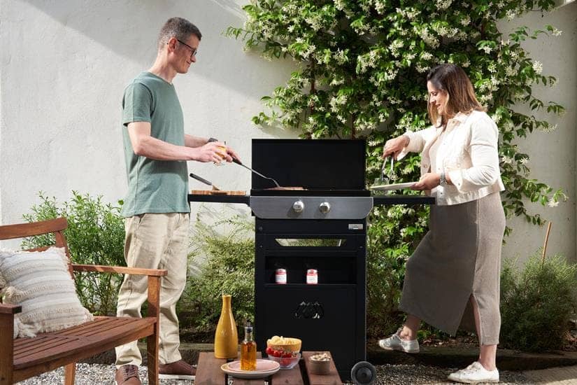 Le marquier Piastra Liscia A Gas 260 Original Duo Edition Carrello E Coperchio Inclusi