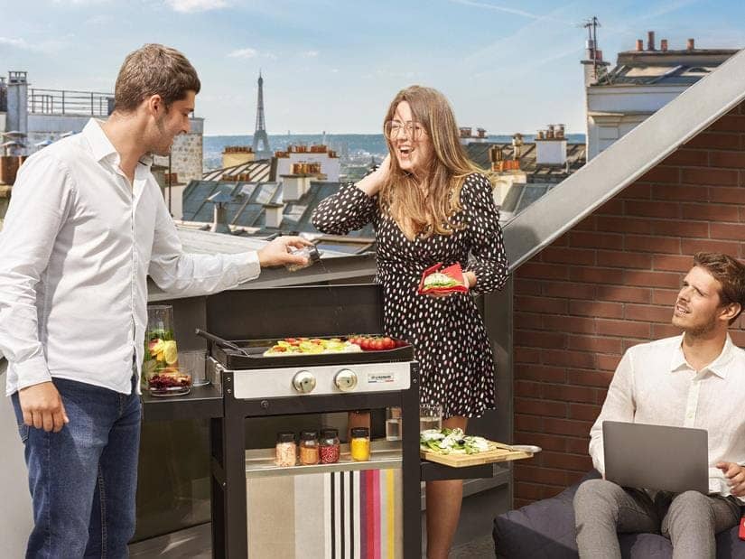 Le marquier Piastra Liscia A Gas La Plancha Francaise 250 Duo Edition, Carrello E Coperchio Inclusi