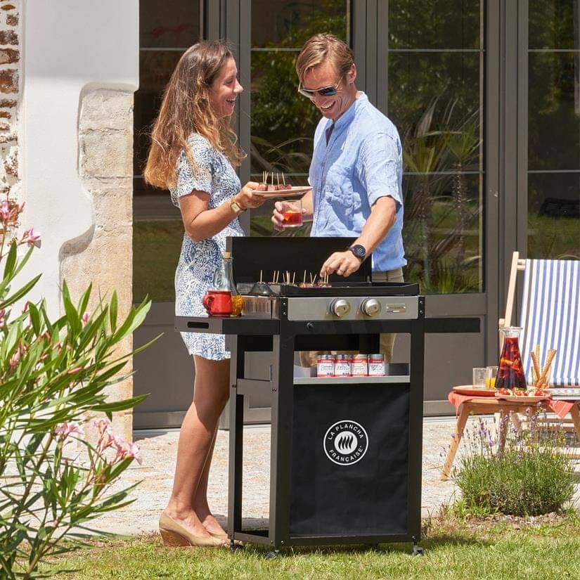 Le marquier Piastra Liscia A Gas La Plancha Francaise 250 Duo Edition, Carrello E Coperchio Inclusi