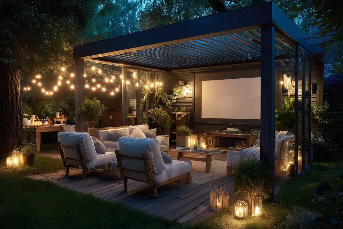 Cinema all’aperto, scopri come trasformare la tua pergola bioclimatica: proiettori, teli, audio wireless e domotica per un’esperienza di lusso Cinema all’aperto, scopri come trasformare la tua pergola bioclimatica: proiettori, teli, audio wireless e domotica per un’esperienza di lusso
