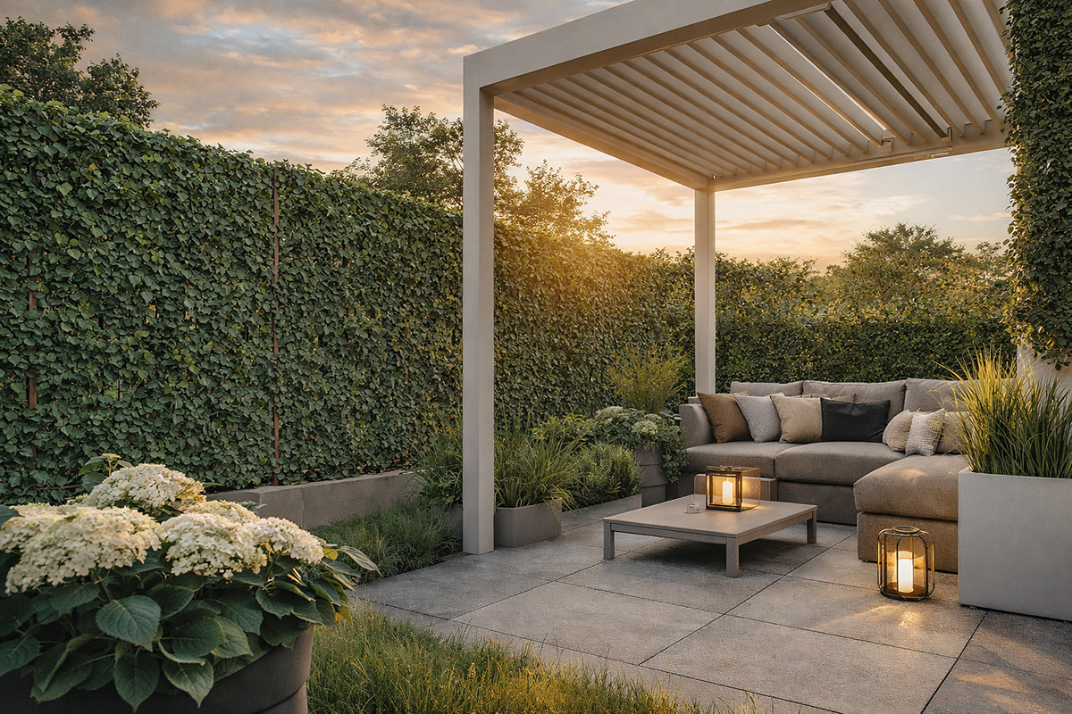 Privacy in giardino: come integrare schermature, pergole e arredi senza appesantire lo spazio